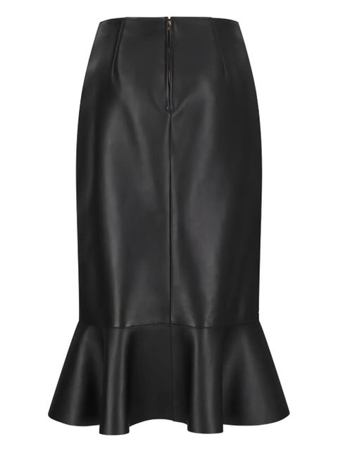 FENDI ruffled leather skirt - Black