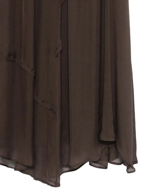 Alysi gathered midi dress - Brown
