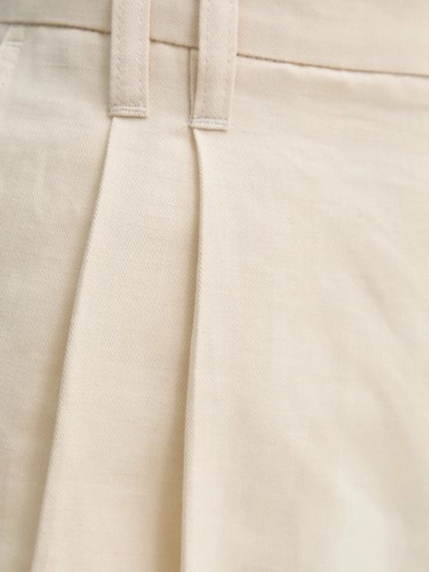 Filippa K szorty lniane damskie kolor beżowy gładkie high waist 31114