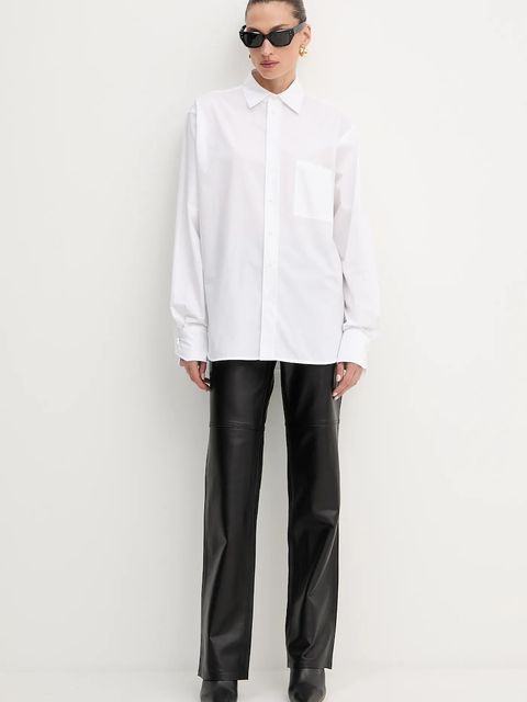 BOSS koszula bawełniana damska kolor biały relaxed z kołnierzykiem klasycznym 50543800 - zdjęcie produktu nr 2