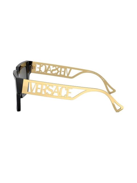 Versace Eyewear logo-embossed square-frame sunglasses - Black