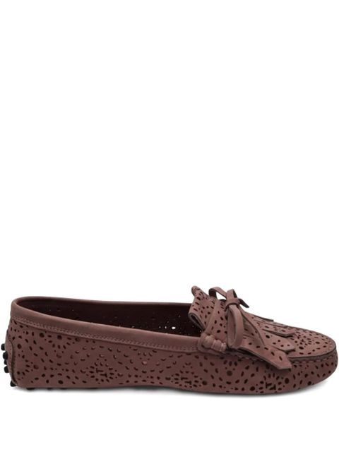 Tod's laser cut bow loafers - Brown - zdjęcie produktu nr 1