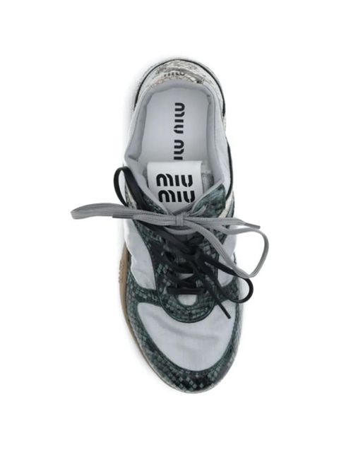 Miu Miu Gymnasium snakeskin-effect sneakers - Grey