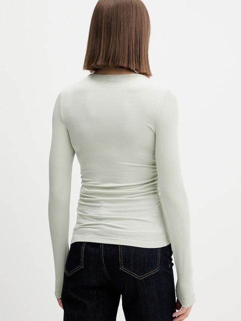 Tommy Jeans longsleeve kolor zielony DW0DW21568