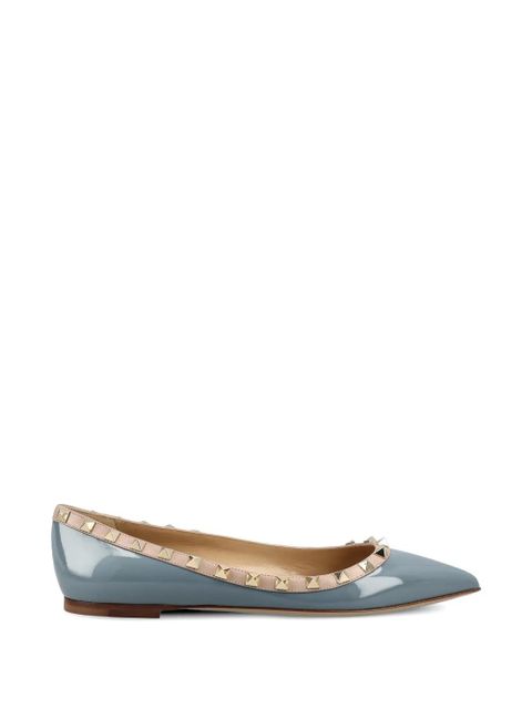 Valentino Garavani Rockstud patent ballet flats - Blue - zdjęcie produktu nr 1