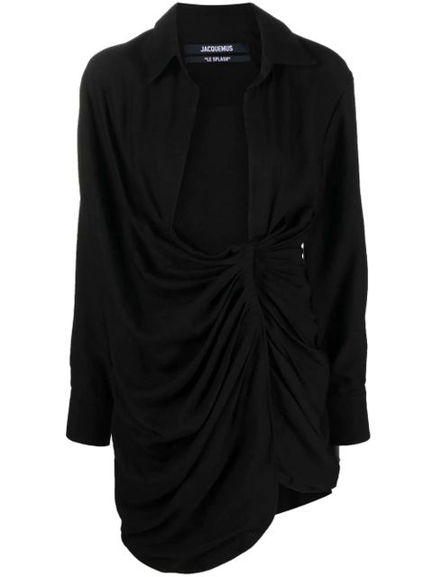 Jacquemus La Robe Bahia draped minidress - Black - zdjęcie produktu nr 1