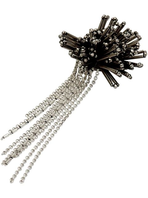 ISABEL MARANT beaded-embellished chain earrings - Silver