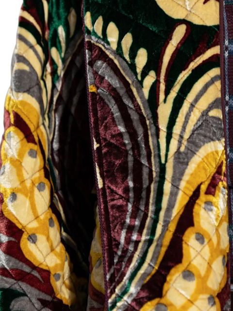 ETRO quilted floral velvet coat - Yellow