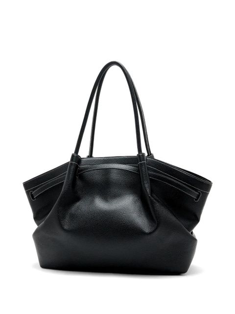 JW Pei large Hana grained contrast-stitch tote bag - Black