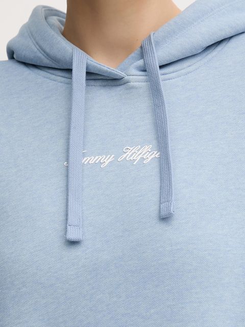 Tommy Hilfiger bluza damska kolor niebieski z kapturem z nadrukiem WW0WW47459