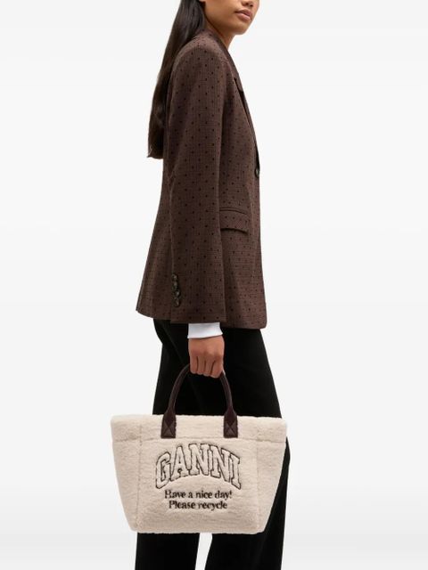 GANNI logo-detail tote bag - Neutrals - zdjęcie produktu nr 2