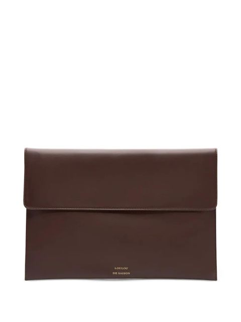LouLou de Saison Gaia leather clutch bag - Brown - zdjęcie produktu nr 1