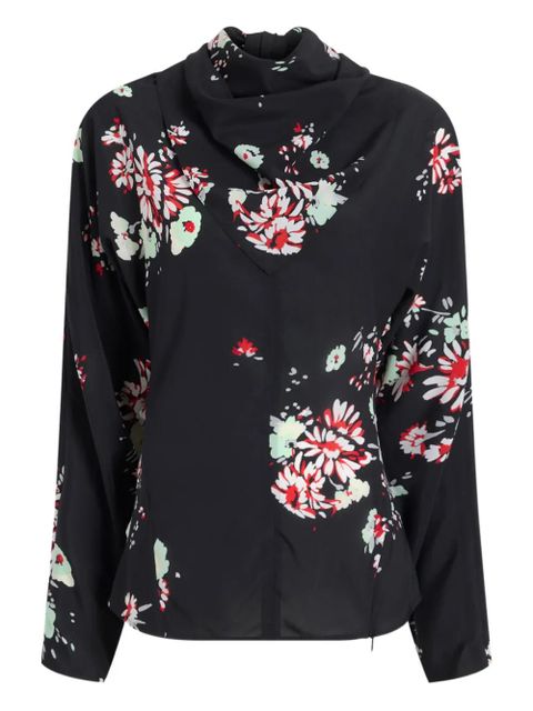 Proenza Schouler cowl-neck floral blouse - Black - zdjęcie produktu nr 1