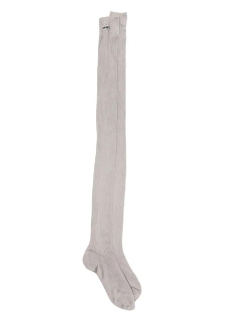 Miu Miu ribbed knee-high socks - Grey - zdjęcie produktu nr 2