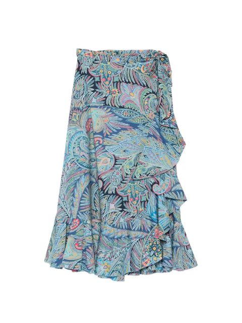 ETRO ruffled paisley skirt - Blue - zdjęcie produktu nr 1