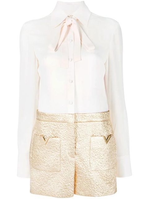 Valentino Garavani pussy-bow collar playsuit - White - zdjęcie produktu nr 1