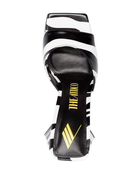 The Attico Devon zebra-print 115mm sandals - Black - zdjęcie produktu nr 2