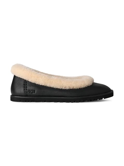 UGG baleriny skórzane Zora Leather Ballet Flat kolor czarny 1178450.BLK - zdjęcie produktu nr 1