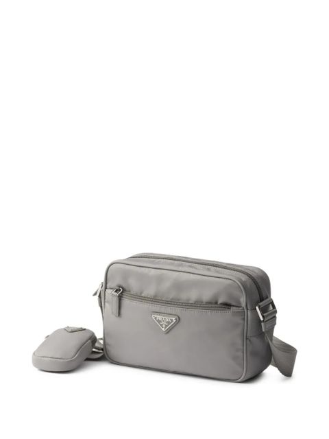 Prada logo-plaque shoulder bag - Grey