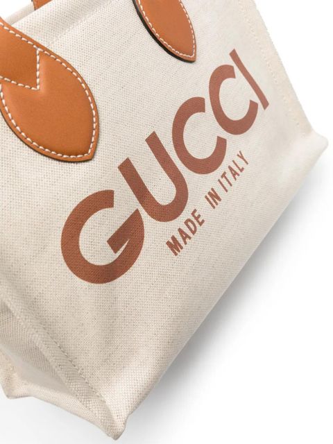 Gucci mini logo-print tote bag - Neutrals