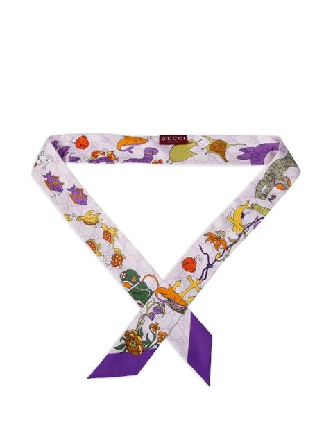 Gucci floral-print scarf - Purple - zdjęcie produktu nr 2