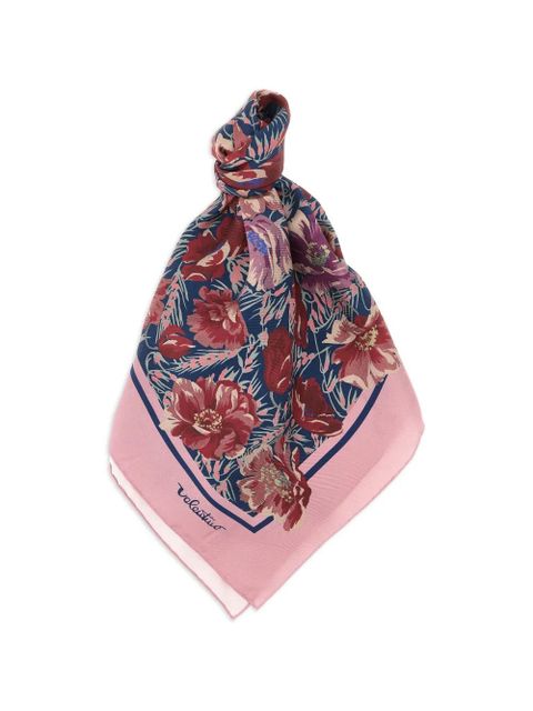 Valentino Garavani poppies print silk scarf - Blue - zdjęcie produktu nr 1