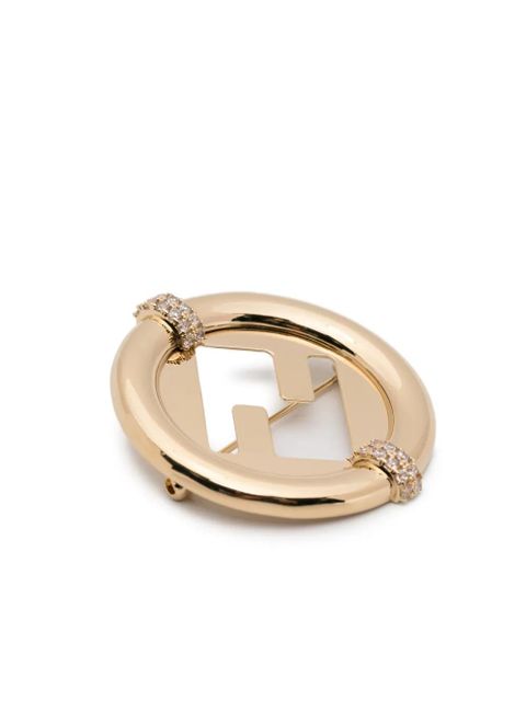FENDI FF-logo embellished brooch - Gold - zdjęcie produktu nr 2