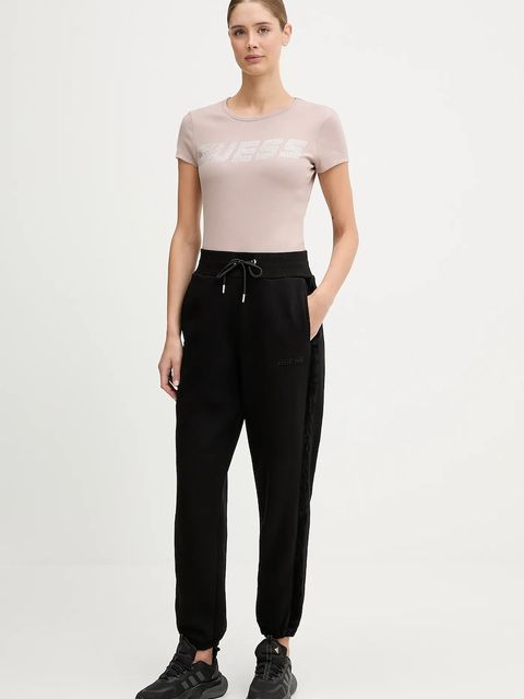 Guess t-shirt KIARA damski kolor beżowy V4BI16 KCIV1