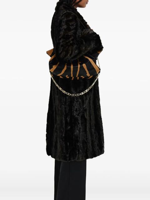 Ferragamo medium animal-print Gancini-pin shoulder bag - Black - zdjęcie produktu nr 2