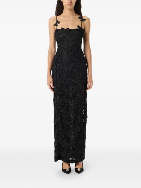 Blumarine butterfly-appliqué maxi dress - Black - zdjęcie produktu nr 2