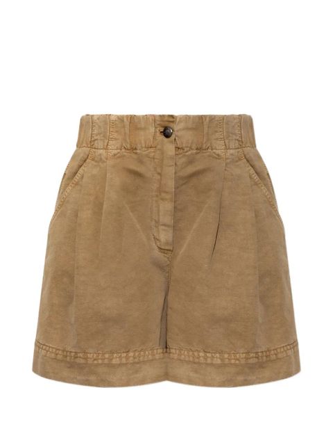 Moncler Grenoble pleated logo-patch shorts - Neutrals - zdjęcie produktu nr 1