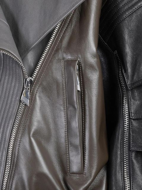 The Attico leather biker jacket - Black
