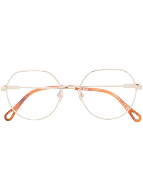 Chloé Eyewear round-frame glasses - Gold - zdjęcie produktu nr 1