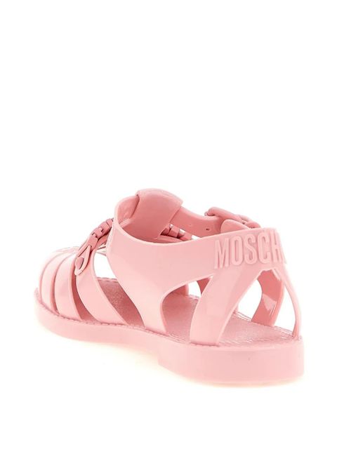 Moschino logo appliqué sandals - Pink