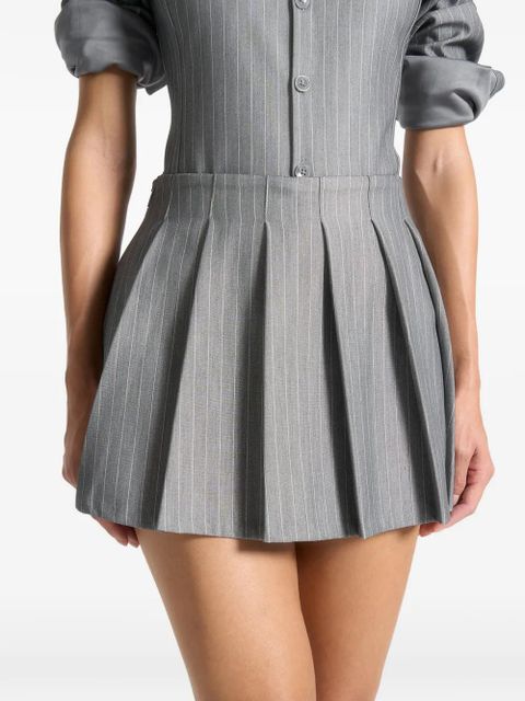 Manière De Voir Rina pinstripe pleated skort - Grey
