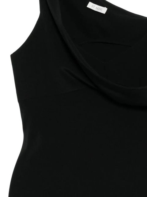 St. Agni draped silk dress - Black