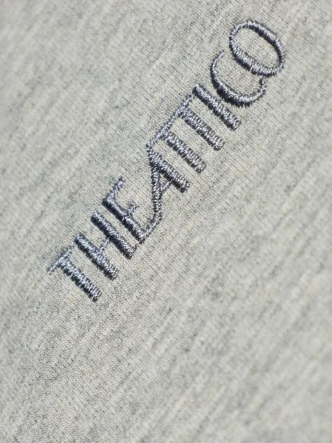 The Attico embroidered-logo short-sleeve T-shirt - Grey