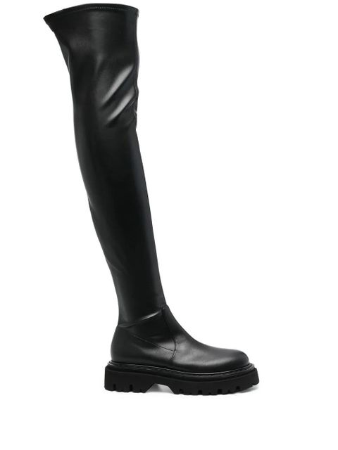 Casadei leather over-the-knee boots - Black - zdjęcie produktu nr 1
