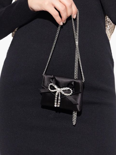Jimmy Choo bow chain clutch bag - Black
