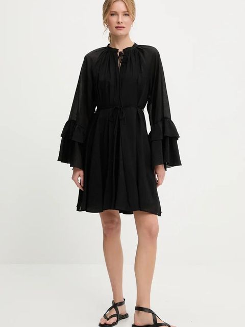 Answear.LAB sukienka kolor czarny mini rozkloszowana