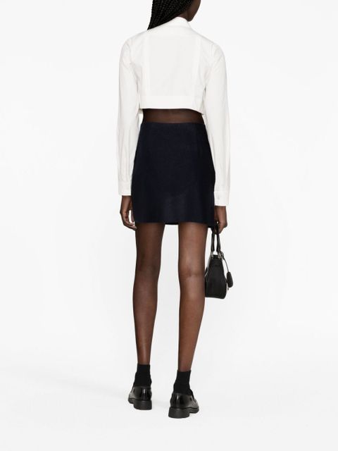 Prada scarf-style cashmere miniskirt - Blue