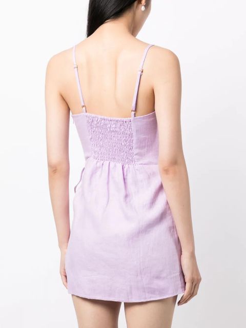 Faithfull the Brand Llian linen wrap minidress - Purple