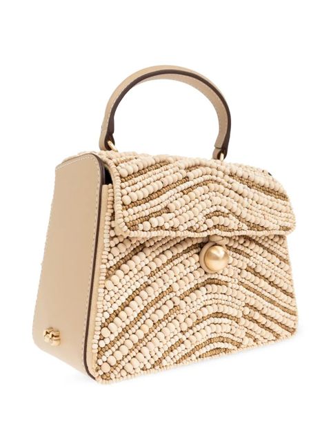 Cult Gaia wood-bead embellished tote bag - Neutrals