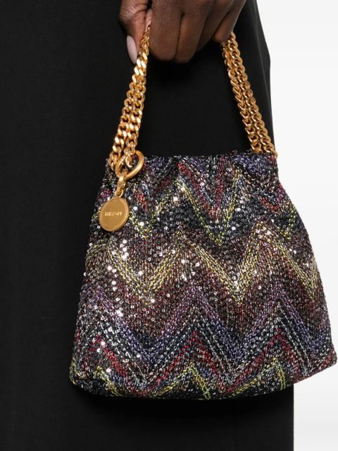 Missoni chevron chain-strap mini bag - Black