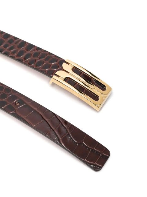 Victoria Beckham croc-embossed belt - Brown - zdjęcie produktu nr 2