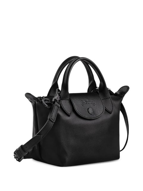 Longchamp mini Le Pliage leather mini tote bag - Black
