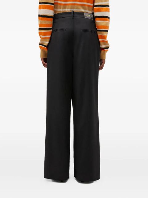 GANNI pleated-details trousers - Black