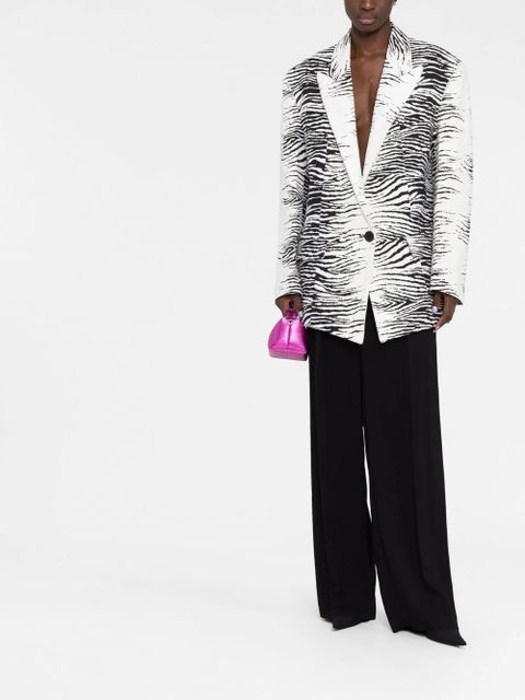 The Attico zebra-print single-breasted blazer - White - zdjęcie produktu nr 2