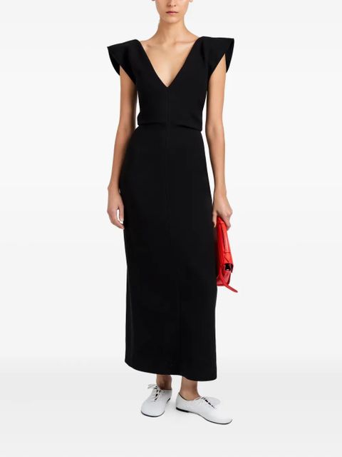 Proenza Schouler Mariam V-neck midi dress - Black