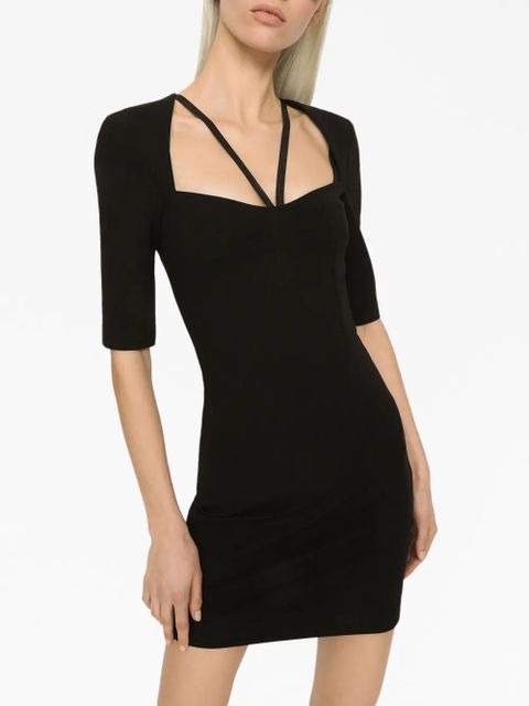 Dolce & Gabbana strappy half-length sleeves minidress - Black